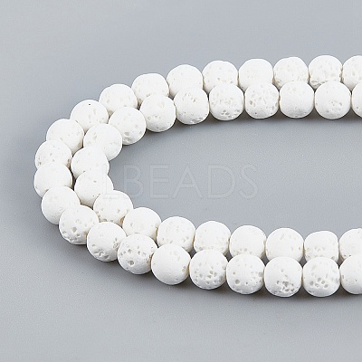 Synthetic Lava Rock Beads Strands G-S247-6mm-08-1-1