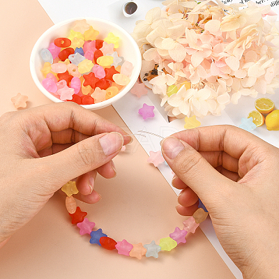 Rubberized Style Frosted Acrylic Beads FACR-CJ0001-16-1