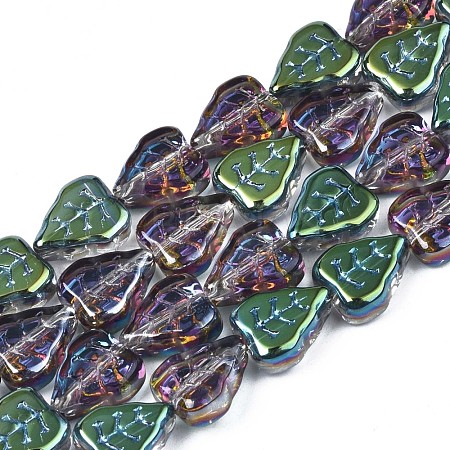 Electroplate Glass Beads Strands X-EGLA-S188-16-C03-1