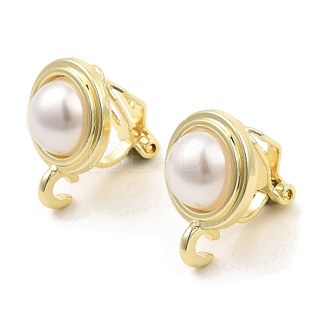 Alloy Clip-on Earring Findings FIND-L015-015G-1