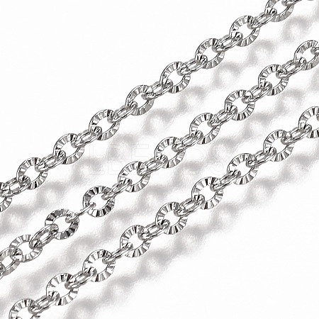 Tarnish Resistant 304 Stainless Steel Cable Chains CHS-A006-02B-P-1