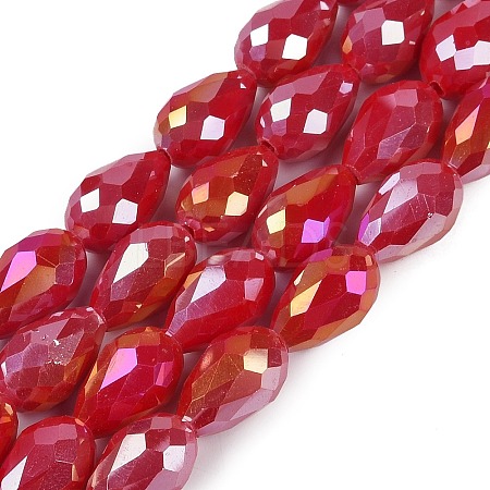 Opaque Solid Color Electroplate Glass Beads Strands LS-EGLA-N013-P6mm-B07-1