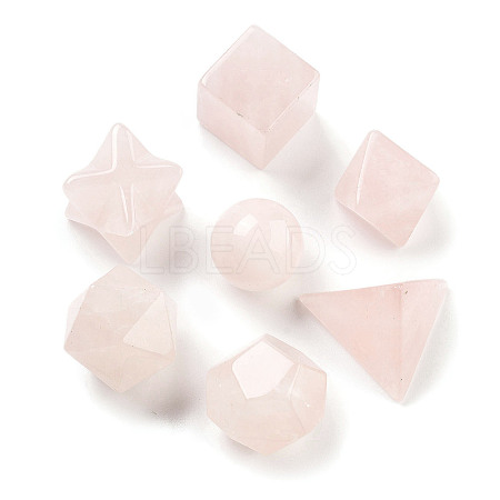 7Pcs Natural Rose Quartz Beads G-H007-05F-1