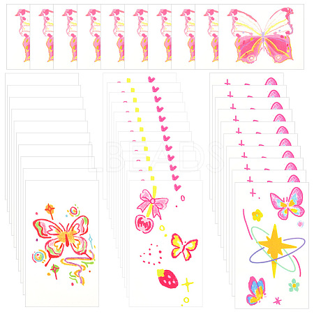 80 Sheets 4 Styles Butterfly Pattern Body Art Tattoos AJEW-SP0002-79-1