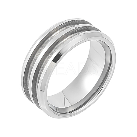1Pc Tungsten Steel Grooved Finger Ring Settings RJEW-UN0002-93B-1