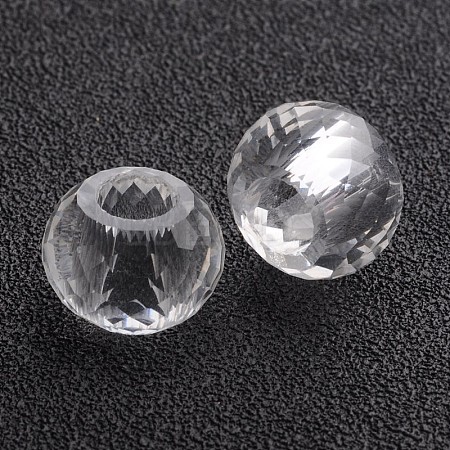 128 Faceted Glass European Rondelle Large Hole Beads GPDL-F015-11-1