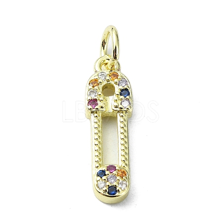 Brass Micro Pave Cubic Zirconia Pendants KK-H475-21G-02-1