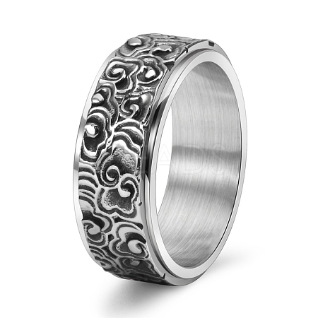Rotatable Tainless Steel Finger Ring PW-WG99EDB-01-1