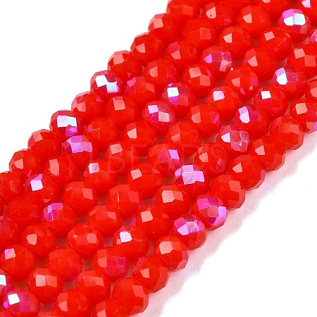 Electroplate Opaque Solid Color Glass Beads Strands EGLA-A044-P2mm-L22-1