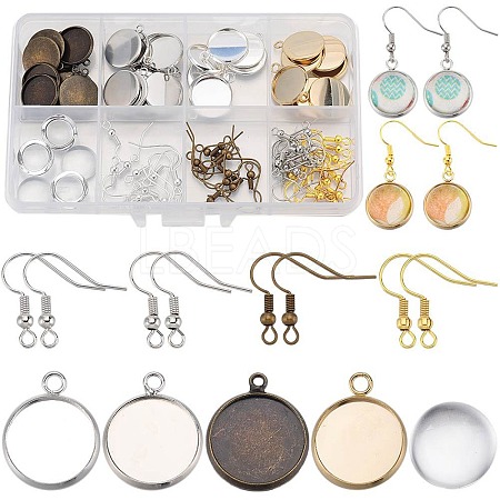 DIY Blank Dome 304 Stainless Steel Dangle Earrings Making Kit DIY-SC0024-39-1