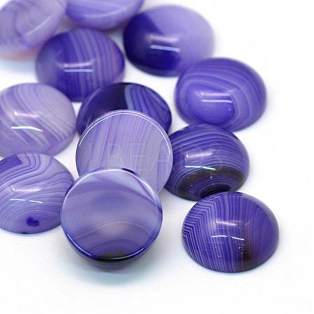 Dyed Natural Striped Agate/Banded Agate Cabochons G-R348-16mm-04-1
