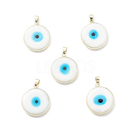 Handmade Evil Eye Lampwork Pendants LAMP-F031-03G-03-1