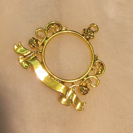 Zinc Alloy Open Back Bezel Pendants PALLOY-F242-03G-02-1