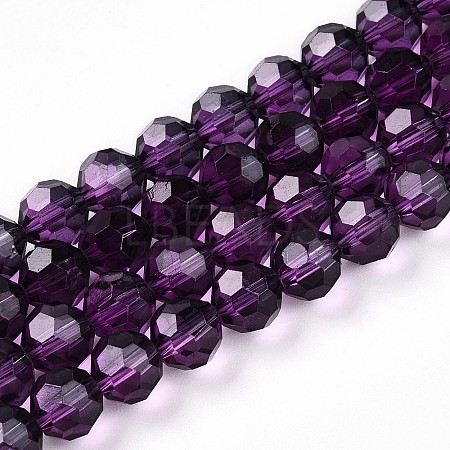 Baking Paint Transparent Glass Beads Strands X-DGLA-A035-T8mm-A09-1