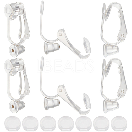 Beebeecraft 10Pcs 304 Stainless Steel Clip-on Earring Converters Findings FIND-BBC0003-27-1