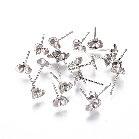 304 Stainless Steel Ear Stud Components STAS-F222-043-1