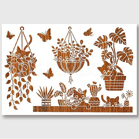 PET Hollow Out Drawing Painting Stencils DIY-WH0424-006-1