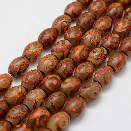 Tibetan Style 3-Eye dZi Beads Strands TDZI-G010-G01-1
