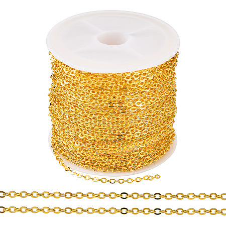 Brass Coated Iron Flat Cable Chains CH-TAC0007-02G-1