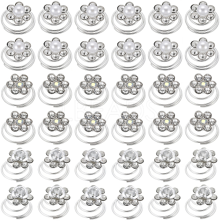 60Pcs 3 Styles Spiral Hair Pin Coil Iron Hair Accessories OHAR-SP0001-10B-1