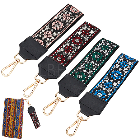 4Pcs 4 Color Polyester Wristlet Short Bag Straps AJEW-WR0001-83-1