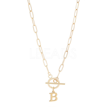 304 Stainless Steel Letter Pendant Necklaces NJEW-LP0001-52B-G-1
