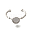 304 Stainless Steel Open Cuff Ring Components STAS-M057-01B-P-2