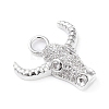 Brass Micro Pave Clear Cubic Zirconia Pendants ZIRC-L097-005P-2