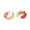 Enamel Flower Hoop Earrings EJEW-F306-08G-3