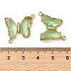 Brass Pave Faceted Glass Connector Charms FIND-Z020-04H-3