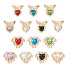 28Pcs 14 Styles Glass Rhinestone Pendants ALRI-TA0001-17-9