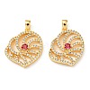 Brass Micro Pave Cubic Zirconia Pendants KK-Q809-04G-1