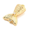 Brass Micro Pave Clear Cubic Zirconia Pendants KK-U015-08G-2