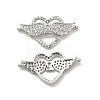 Brass Micro Pave Clear Cubic Zirconia Connector Charms KK-E068-VB343-1