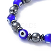 Handmade Evil Eye Lampwork Beads Stretch Bracelets X-BJEW-JB04461-02-2