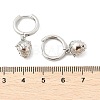 Brass Strawberry Hoop Earrings EJEW-M077-19P-01-3