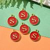 Golden Plated Alloy Enamel Charms X-ENAM-S118-03S-5