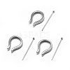 Rhodium Plated 925 Sterling Silver Pendant Bails STER-L057-081B-P-1
