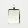 Tibetan Style Alloy Rectangle Pendant Cabochon Settings X-TIBEP-M021-A-05AS-RS-1