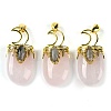 Natural Rose Quartz Pendants G-L524-17G-09-1