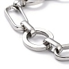 Tarnish Resistant 304 Stainless Steel Oval Link Chain Bracelets BJEW-I293-03P-2