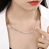 304 Stainless Steel Flat Snake Chain Necklaces for Women NJEW-D058-05P-4