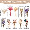 10Pcs 10 Styles Mini Dried Flower Bouquet AJEW-PH0008-78-5