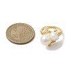 Round Natural Pearl Adjustable Rings RJEW-P113-06G-2