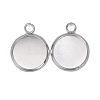 304 Stainless Steel Pendant Cabochon Settings X-STAS-F191-14S-C-3