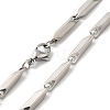 201 Stainless Steel Rectangle Bar Link Chain Necklace NJEW-Q316-01C-P-2