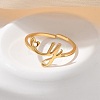 304 Stainless Steel Cuff Rings for Women RJEW-D285-01G-Y-5