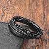 Imitation Leather Double Layer Multi-strand Bracelets PW-WGCF2DC-02-3