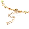 Brass Enamel Flower Link Chain Necklaces NJEW-JN03146-3