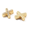 Rack Plating Brass Micro Pave Clear Cubic Zirconia Beads KK-G500-30G-X-2
